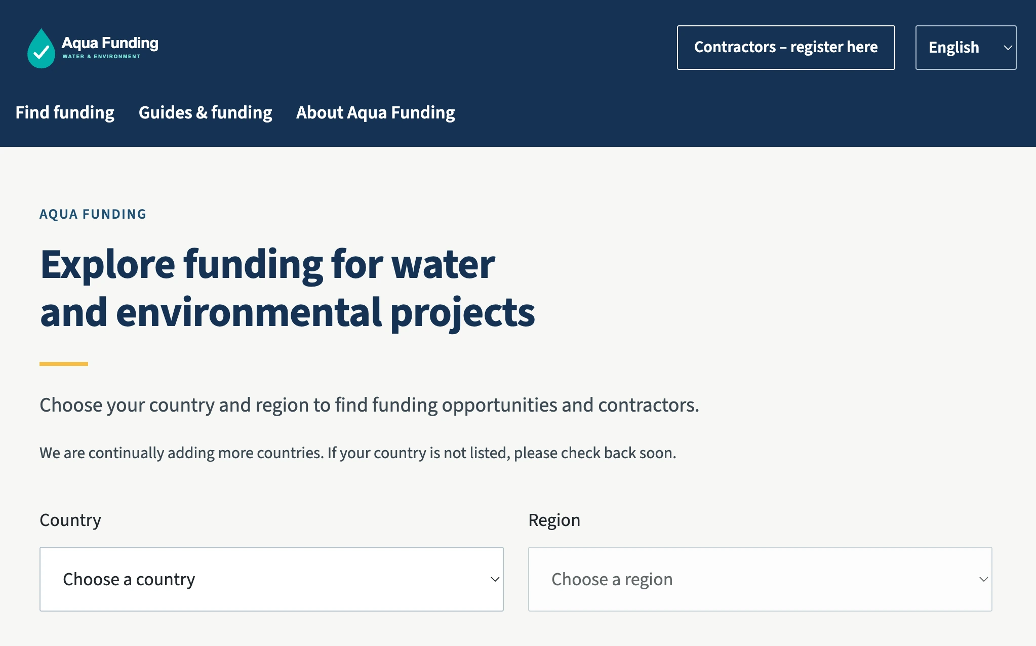 Aqua Funding — website screenshot
