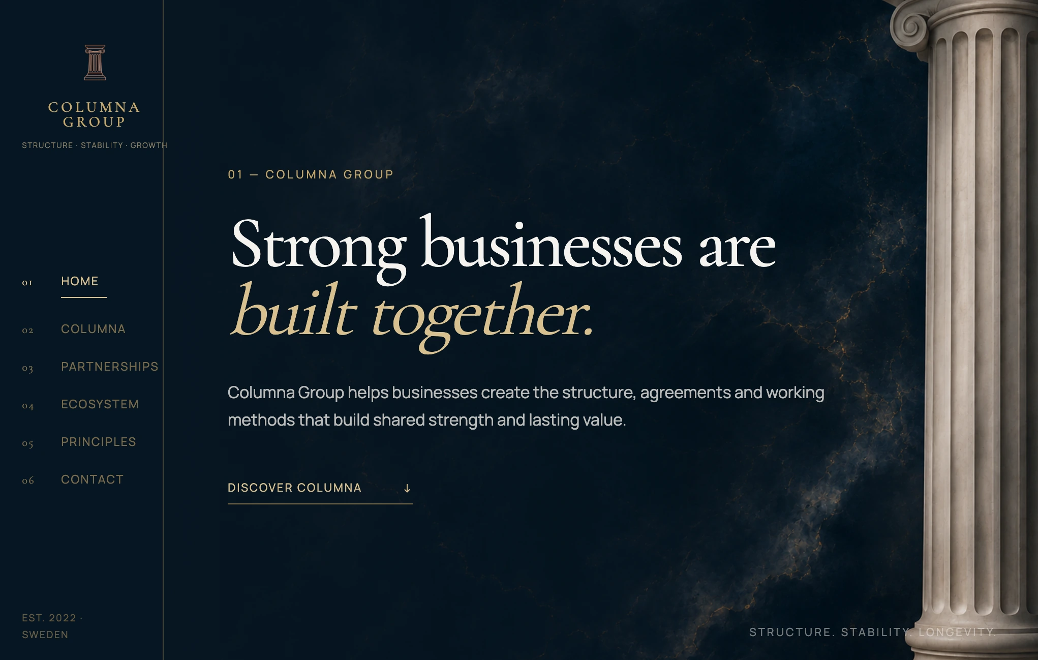 Columna Group — website screenshot