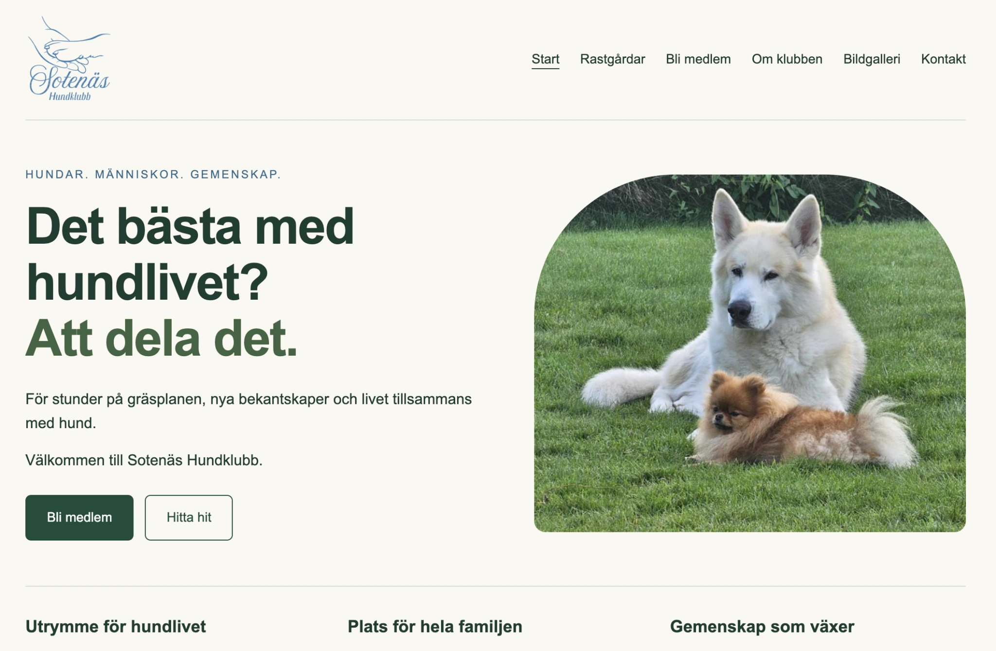Sotenäs Hundklubb — website screenshot
